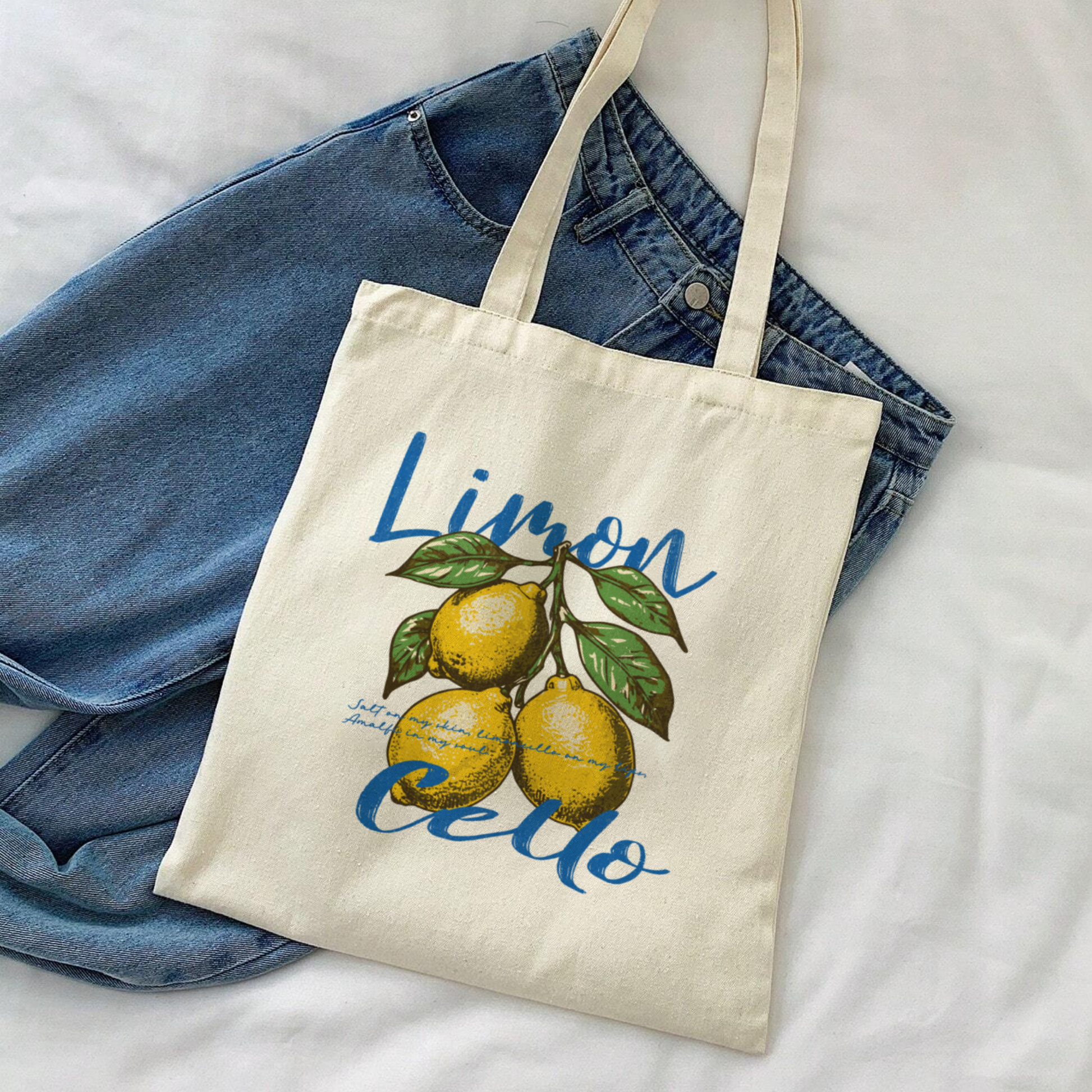 Limoncello Italian Summer Lemon Tote Bag