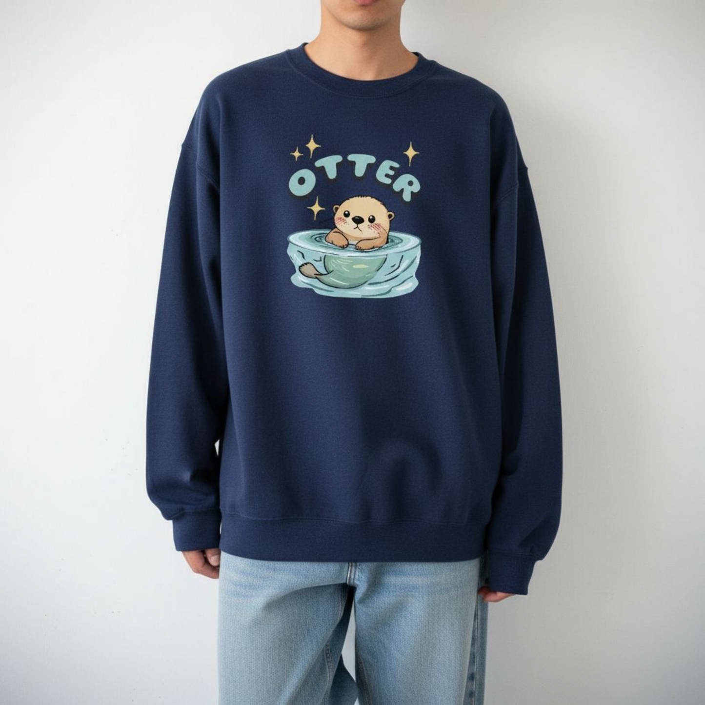 Sea Otter Graphic Crewneck Sweatshirt | Cute Animal Gift