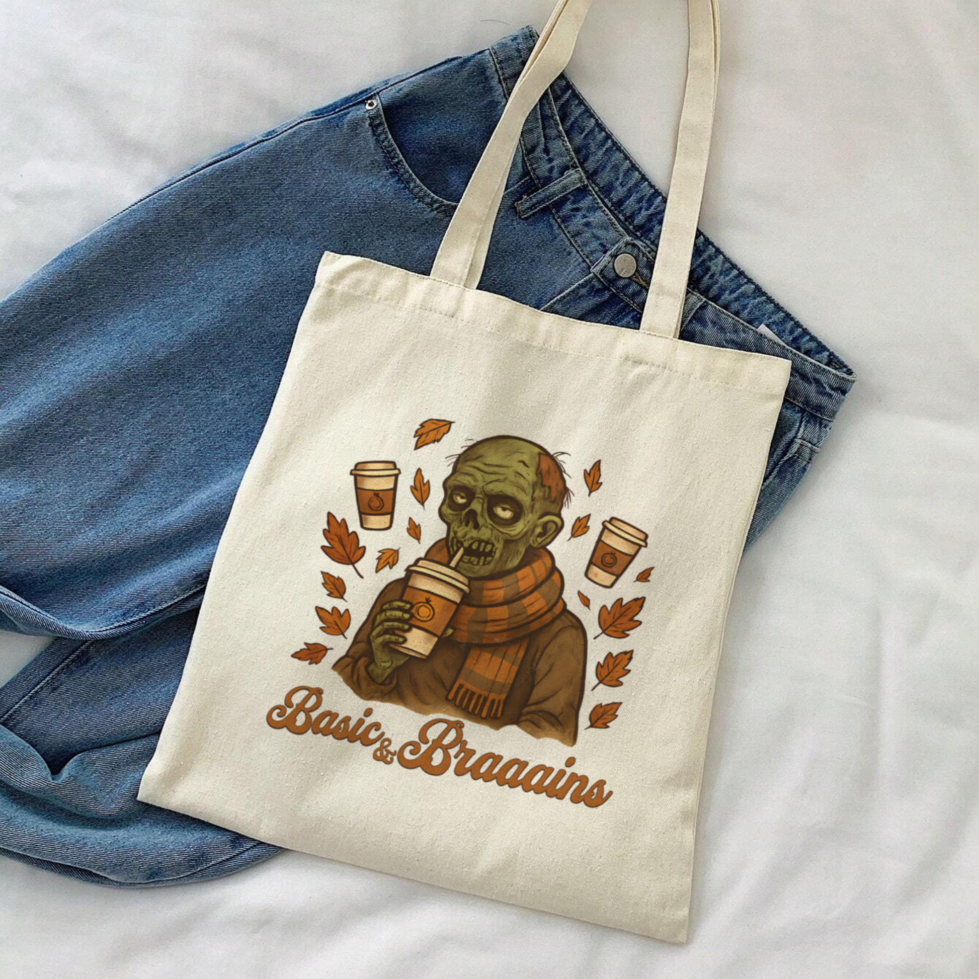 Zombie Pumpkin Spice Halloween Tote Bag