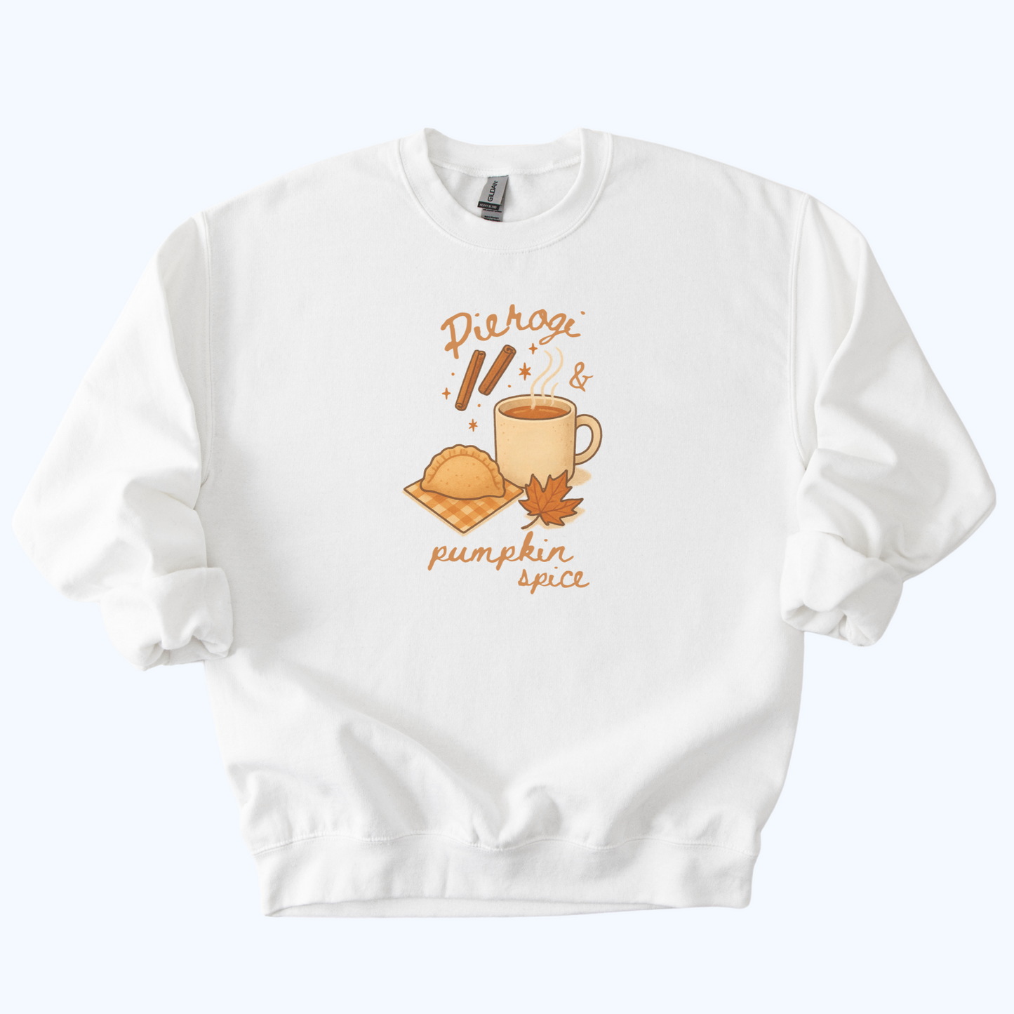white Pierogi and Pumpkin Spice Sweatshirt