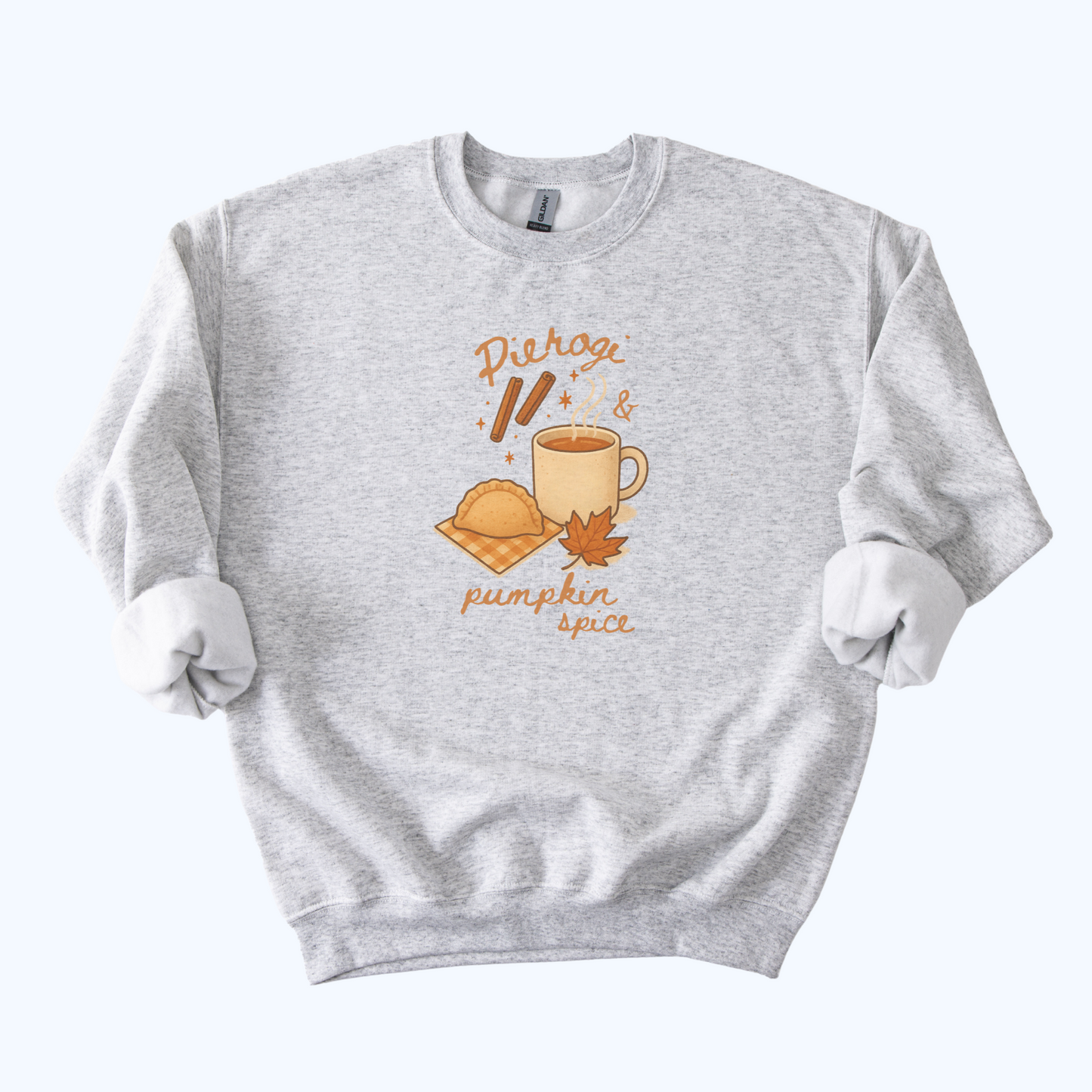 ash grey Pierogi and Pumpkin Spice Sweatshirt