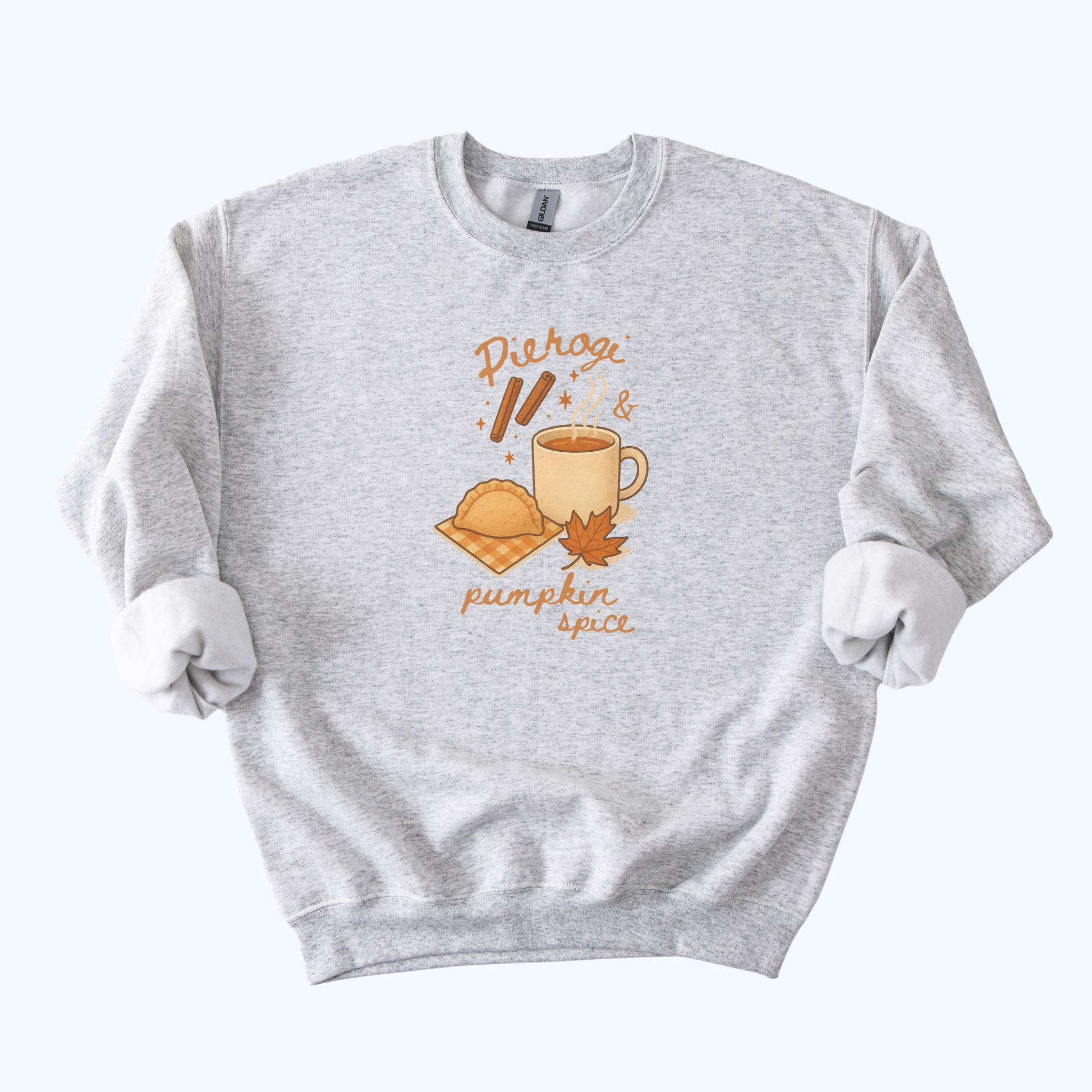 ash grey Pierogi and Pumpkin Spice Sweatshirt