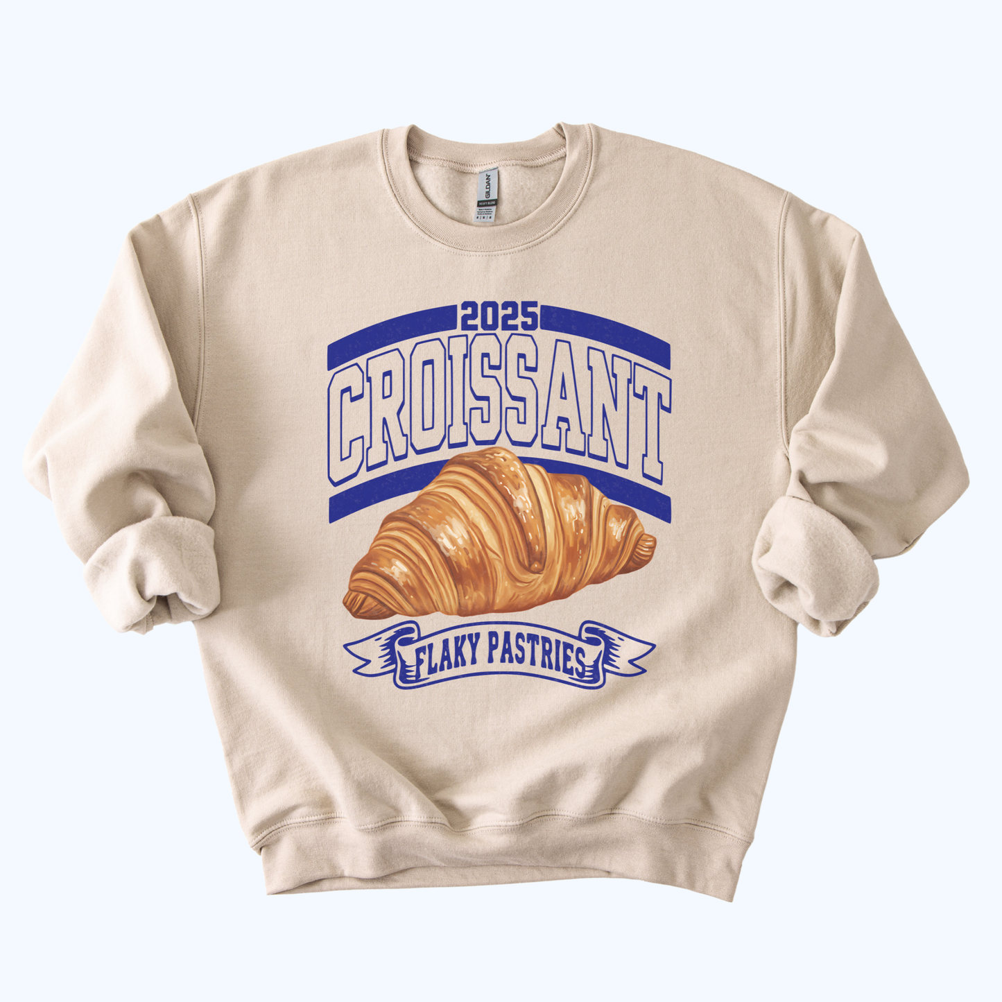 Croissant Varsity Crewneck Sweatshirt | 2025 Flaky Pastries