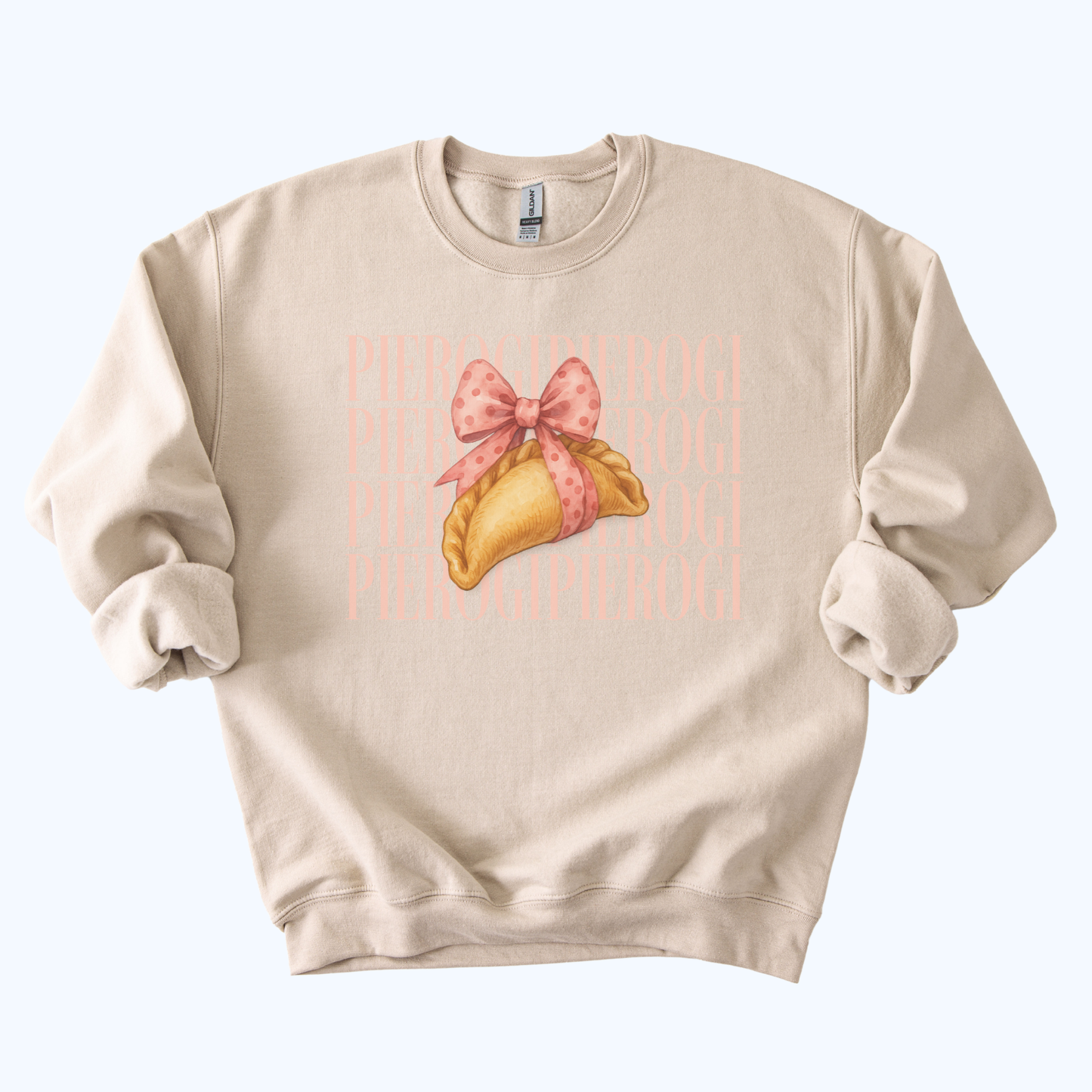 sand beige Pierogi Coquette Sweatshirt | Fall Host Gift & Comfort Food Crewneck