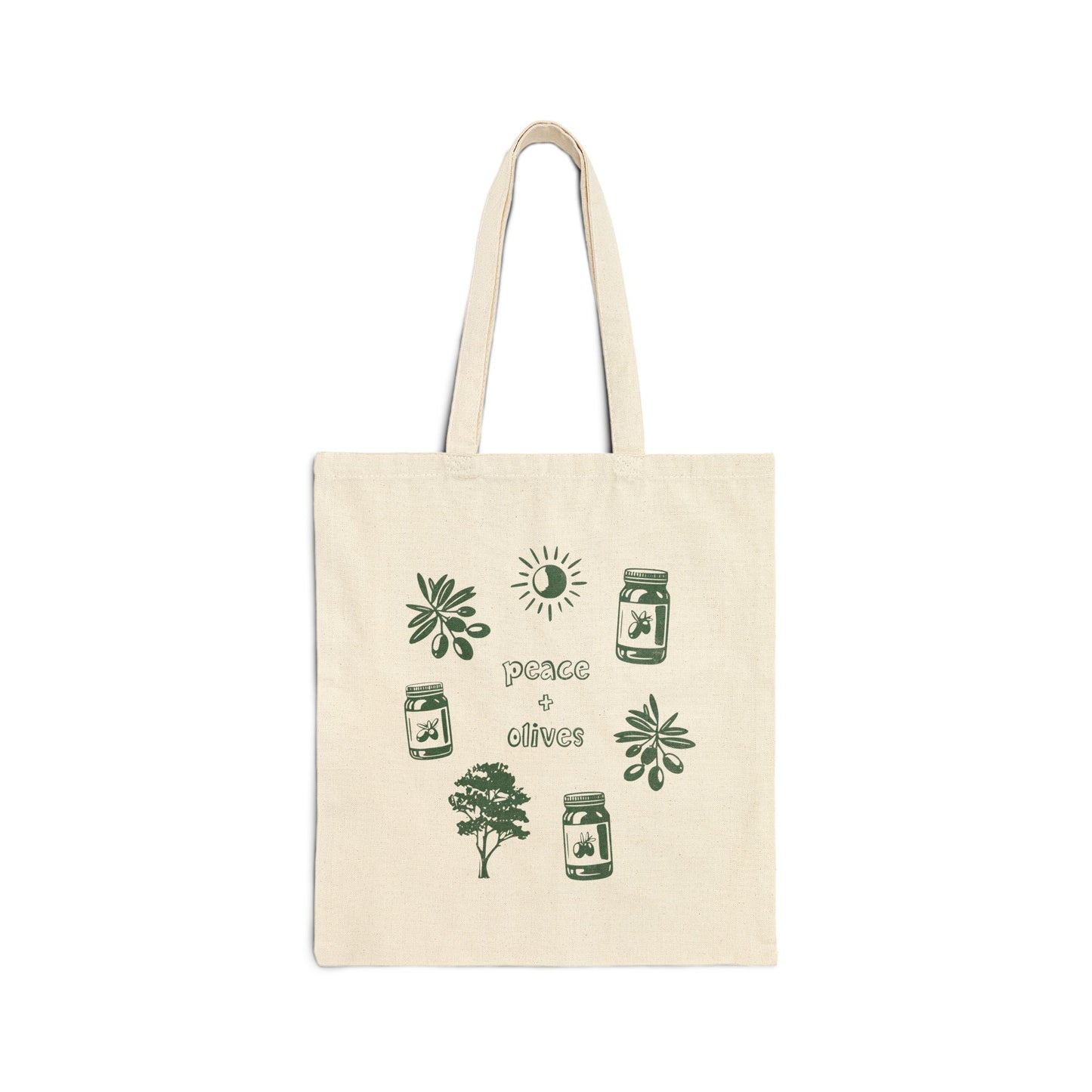 Peace And Olives Doodle Tote Bag