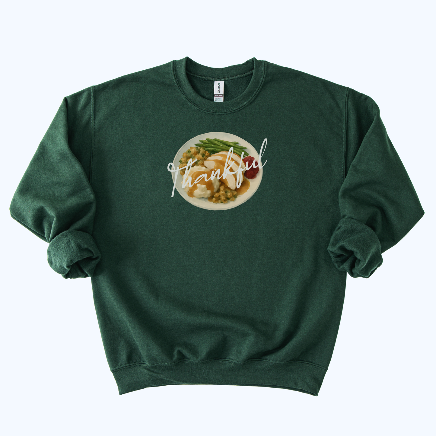forest green Thankful Host Sweatshirt | “Thankful” Fall Crewneck Gift