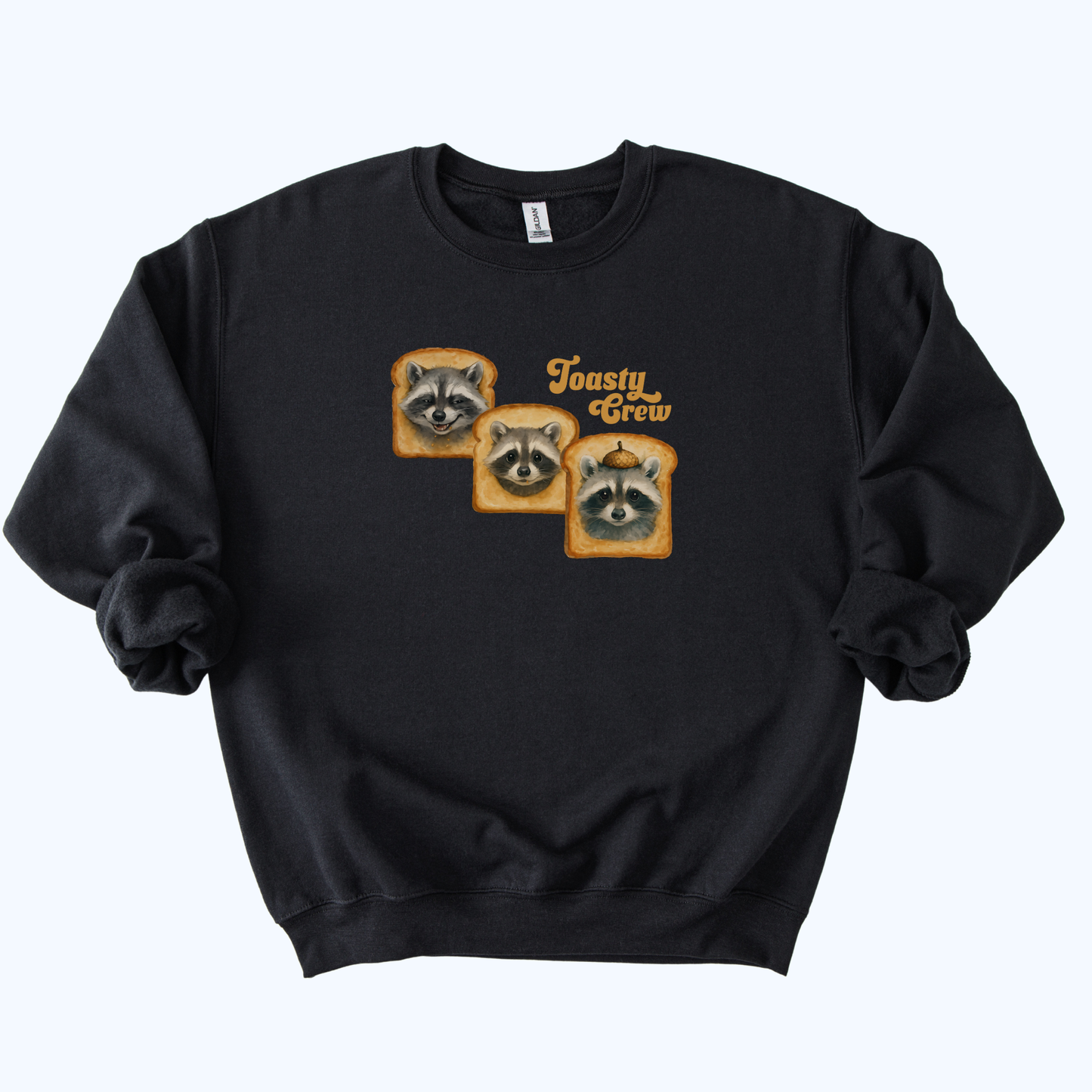 black Toasty Crew Raccoon Sweatshirt | Cozy Animal + Toast Crewneck