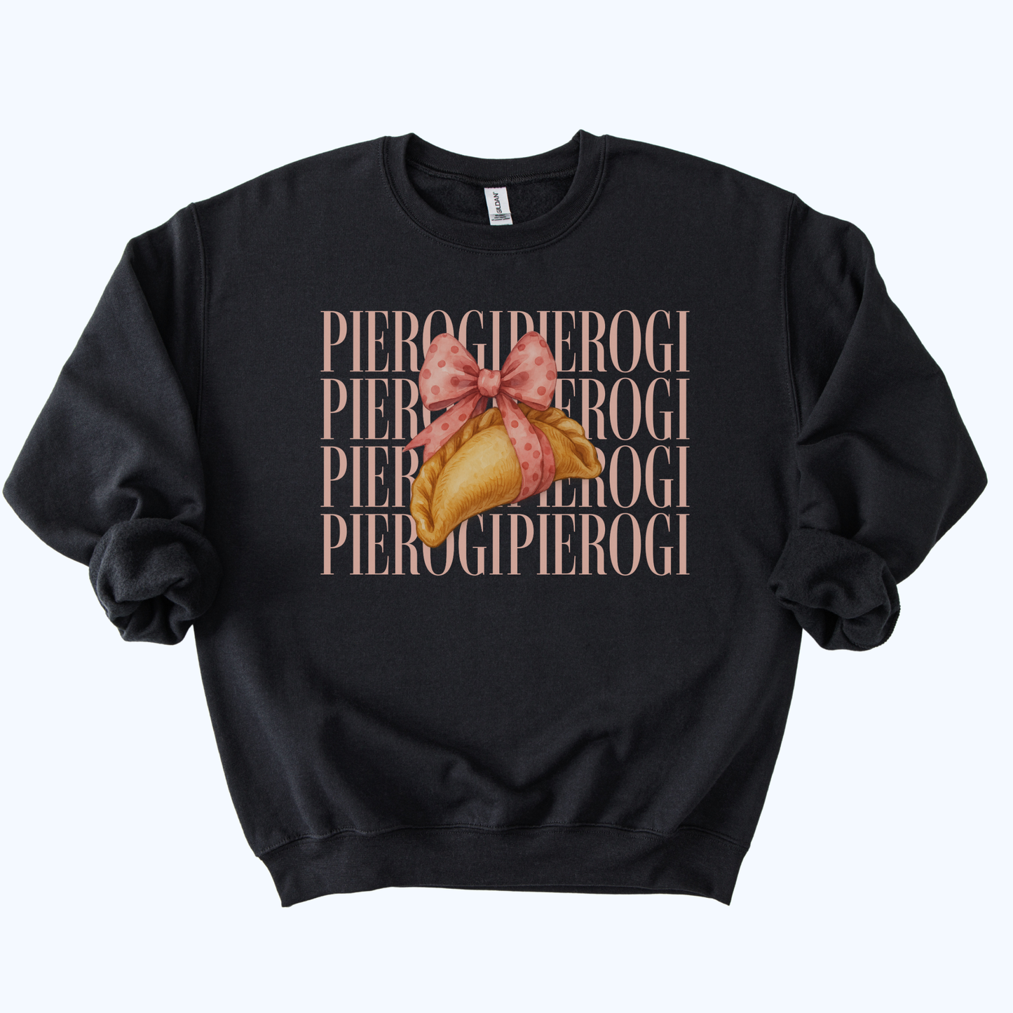 black Pierogi Coquette Sweatshirt | Fall Host Gift & Comfort Food Crewneck