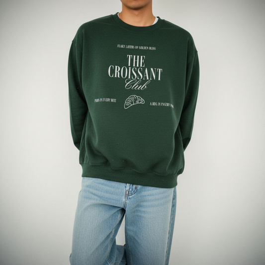 Croissant Club Sweatshirt | “Flaky Layers of Golden Bliss” Crewneck
