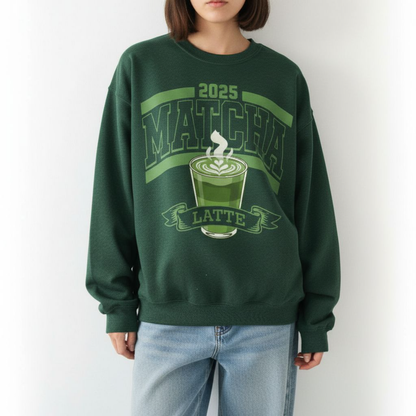 2025 Matcha Latte Varsity Sweatshirt | Vintage Football Style Crewneck