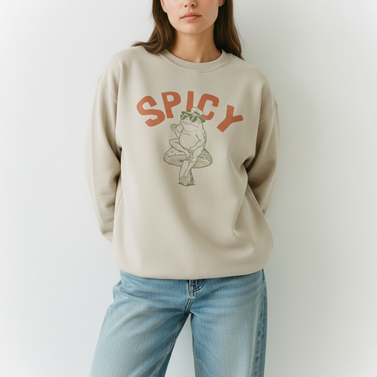 Spicy Toad Sweatshirt | Retro Frog Graphic Crewneck