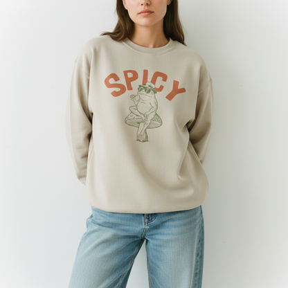 Spicy Toad Sweatshirt | Retro Frog Graphic Crewneck