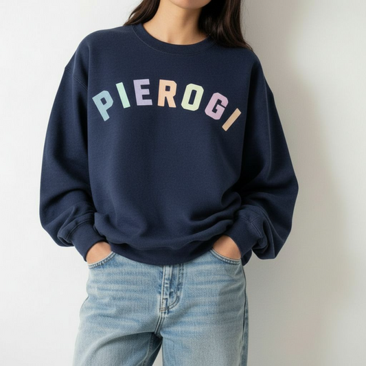 Navy blue Pierogi Comfort Sweatshirt | Polish Foodie Gift