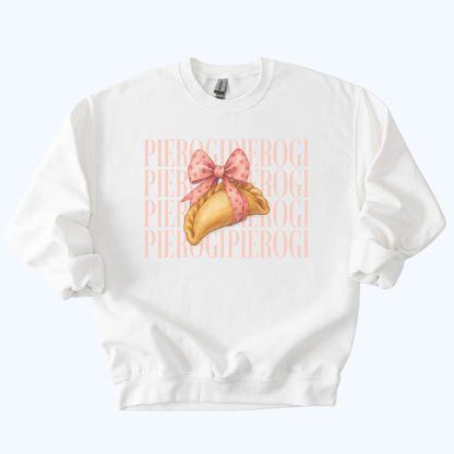 white Pierogi Coquette Sweatshirt | Fall Host Gift & Comfort Food Crewneck
