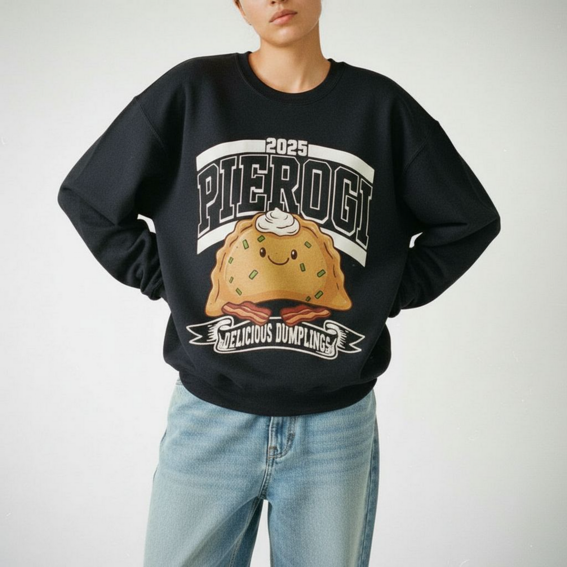 black 2025 Pierogi vintage football style sweatshirt