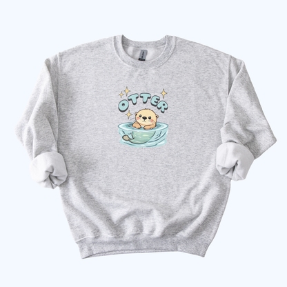 Sea Otter Graphic Crewneck Sweatshirt | Cute Animal Gift