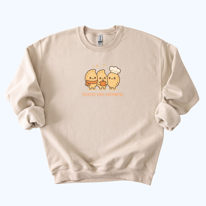 sand beige “Stuffed With Happiness” Pierogi Sweatshirt | Fall Host Gift Crewneck