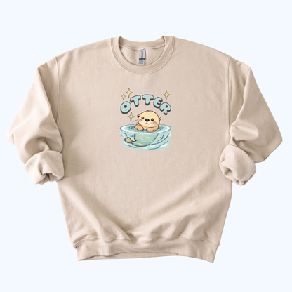 Sea Otter Graphic Crewneck Sweatshirt | Cute Animal Gift