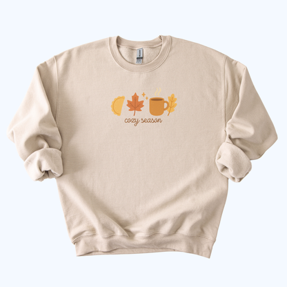 sand beige Pierogi & Pumpkin Spice Crewneck | Cozy Season Sweatshirt | Host Gift