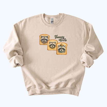sand beige Toasty Crew Raccoon Sweatshirt | Cozy Animal + Toast Crewneck