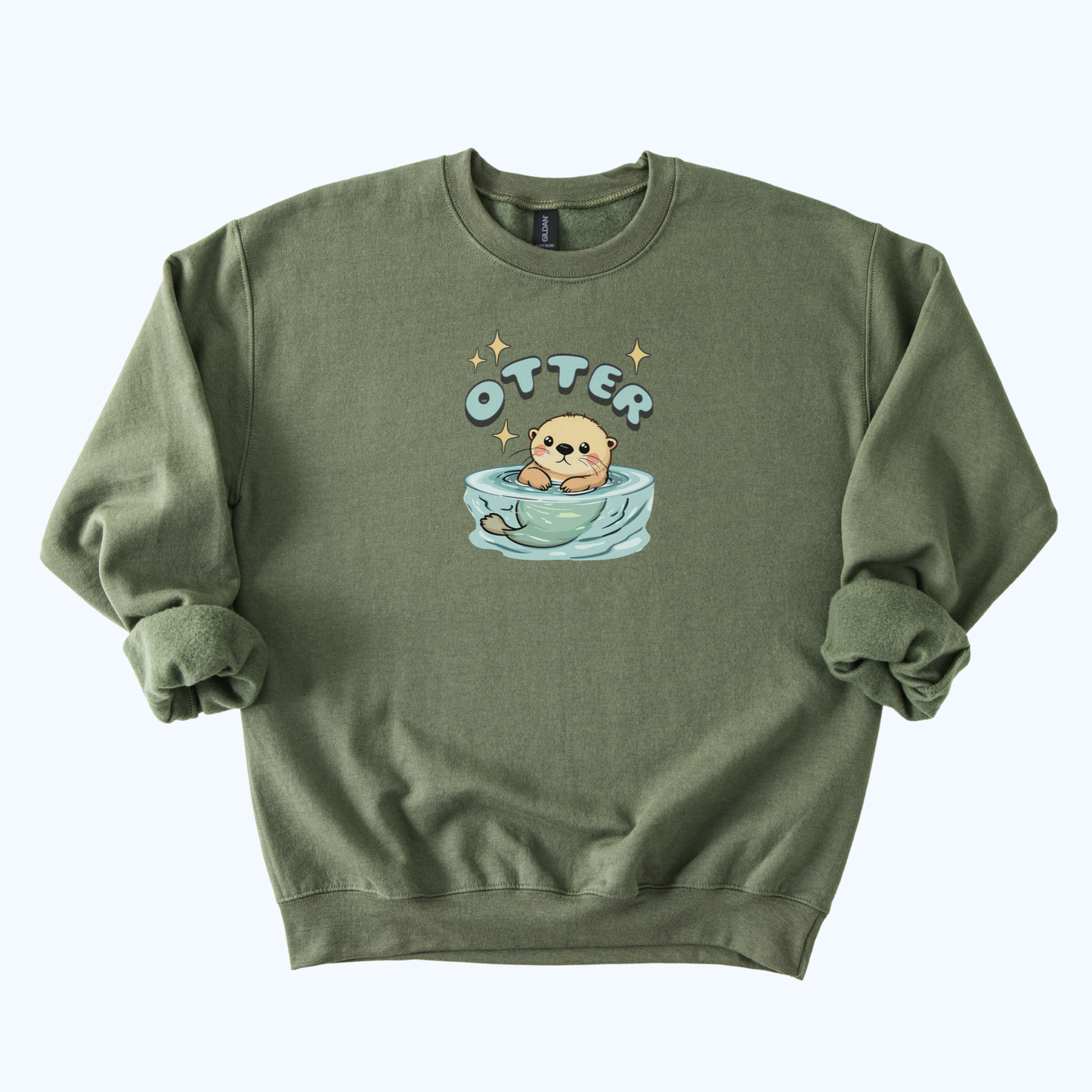 Sea Otter Graphic Crewneck Sweatshirt | Cute Animal Gift