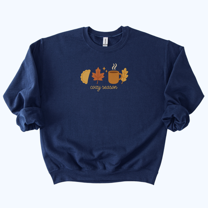navy blue Pierogi & Pumpkin Spice Crewneck | Cozy Season Sweatshirt | Host Gift
