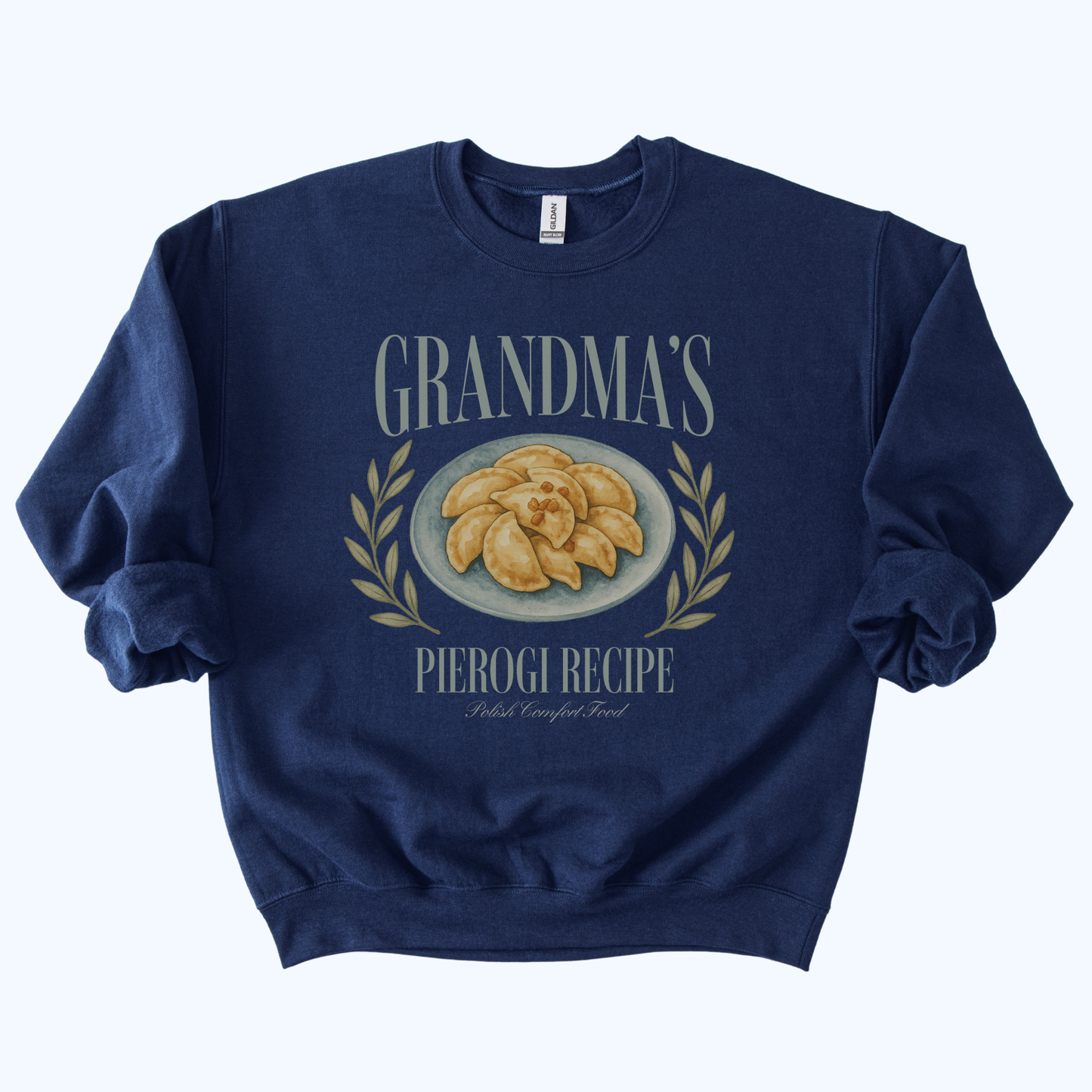 navy blue Grandma’s Pierogi Recipe Sweatshirt | Polish Comfort Food Crewneck