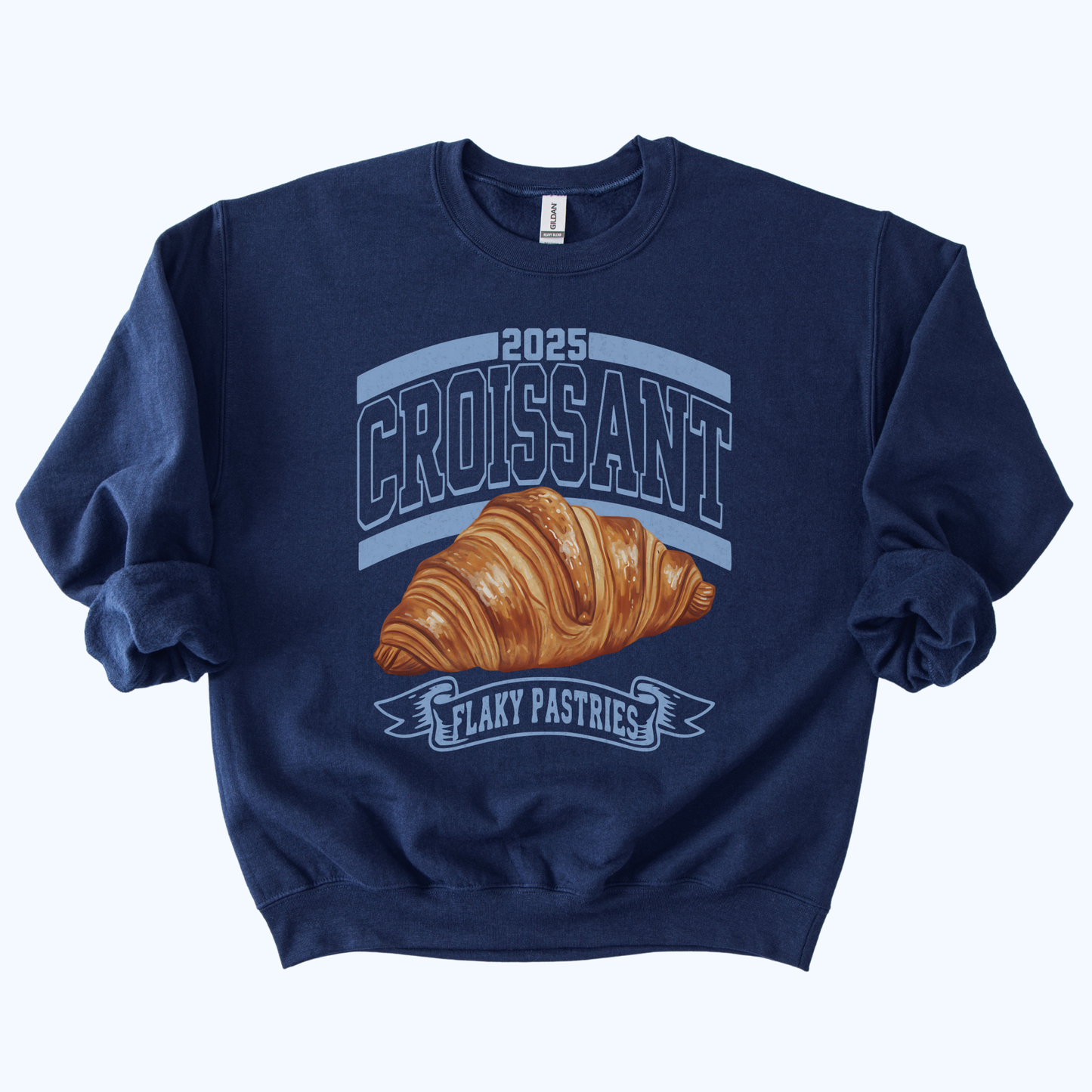 Croissant Varsity Crewneck Sweatshirt | 2025 Flaky Pastries