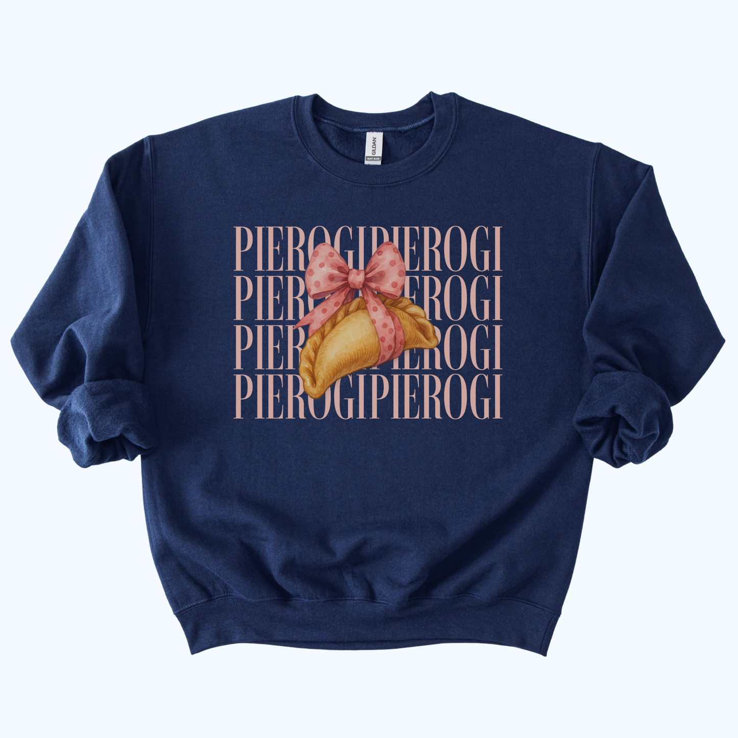 navy blue Pierogi Coquette Sweatshirt | Fall Host Gift & Comfort Food Crewneck