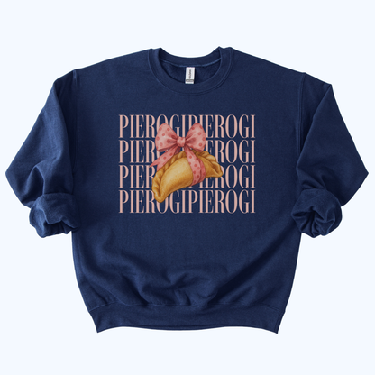navy blue Pierogi Coquette Sweatshirt | Fall Host Gift & Comfort Food Crewneck