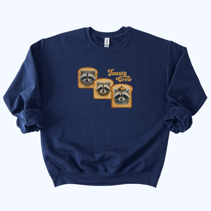 navy blue Toasty Crew Raccoon Sweatshirt | Cozy Animal + Toast Crewneck
