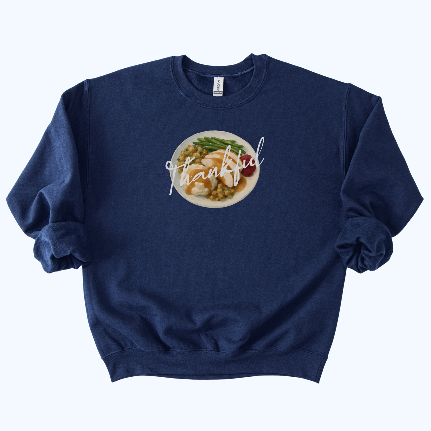 navy blue Thankful Host Sweatshirt | “Thankful” Fall Crewneck Gift