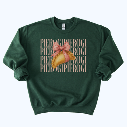 forest green Pierogi Coquette Sweatshirt | Fall Host Gift & Comfort Food Crewneck