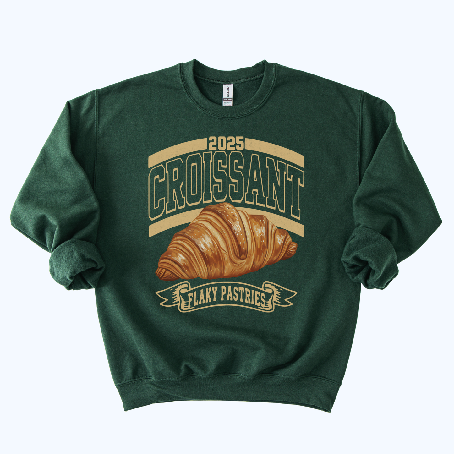 Croissant Varsity Crewneck Sweatshirt | 2025 Flaky Pastries