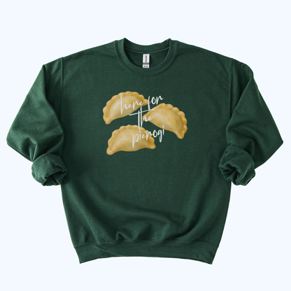 forest green Here for the Pierogi Script Sweatshirt