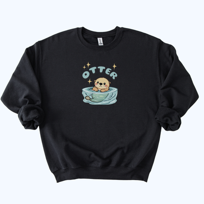 Sea Otter Graphic Crewneck Sweatshirt | Cute Animal Gift