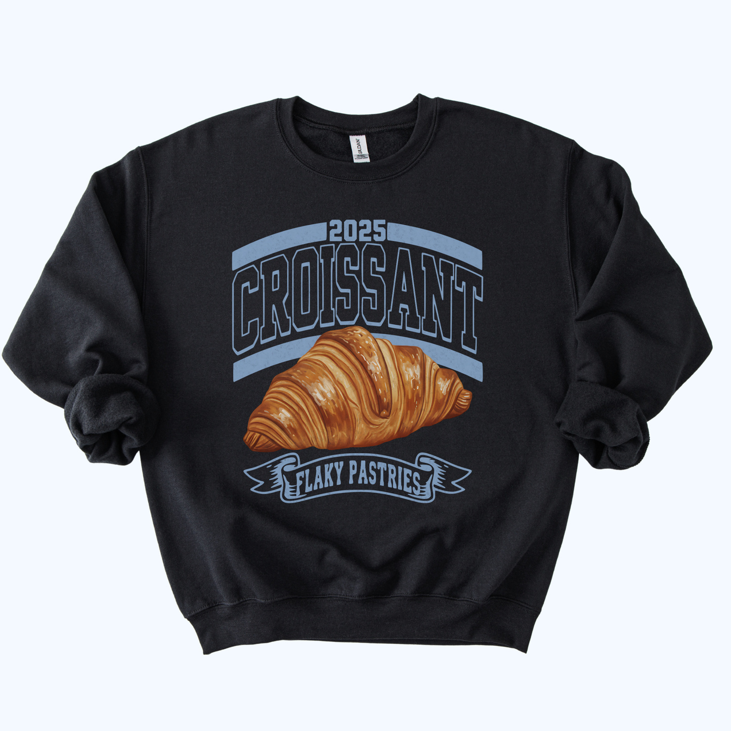 Croissant Varsity Crewneck Sweatshirt | 2025 Flaky Pastries