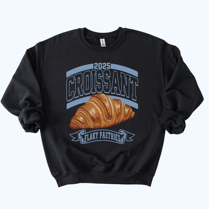 Croissant Varsity Crewneck Sweatshirt | 2025 Flaky Pastries