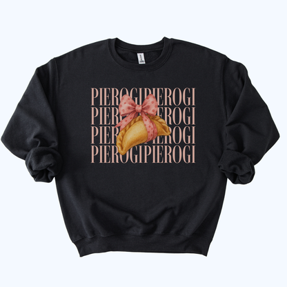 black Pierogi Coquette Sweatshirt | Fall Host Gift & Comfort Food Crewneck