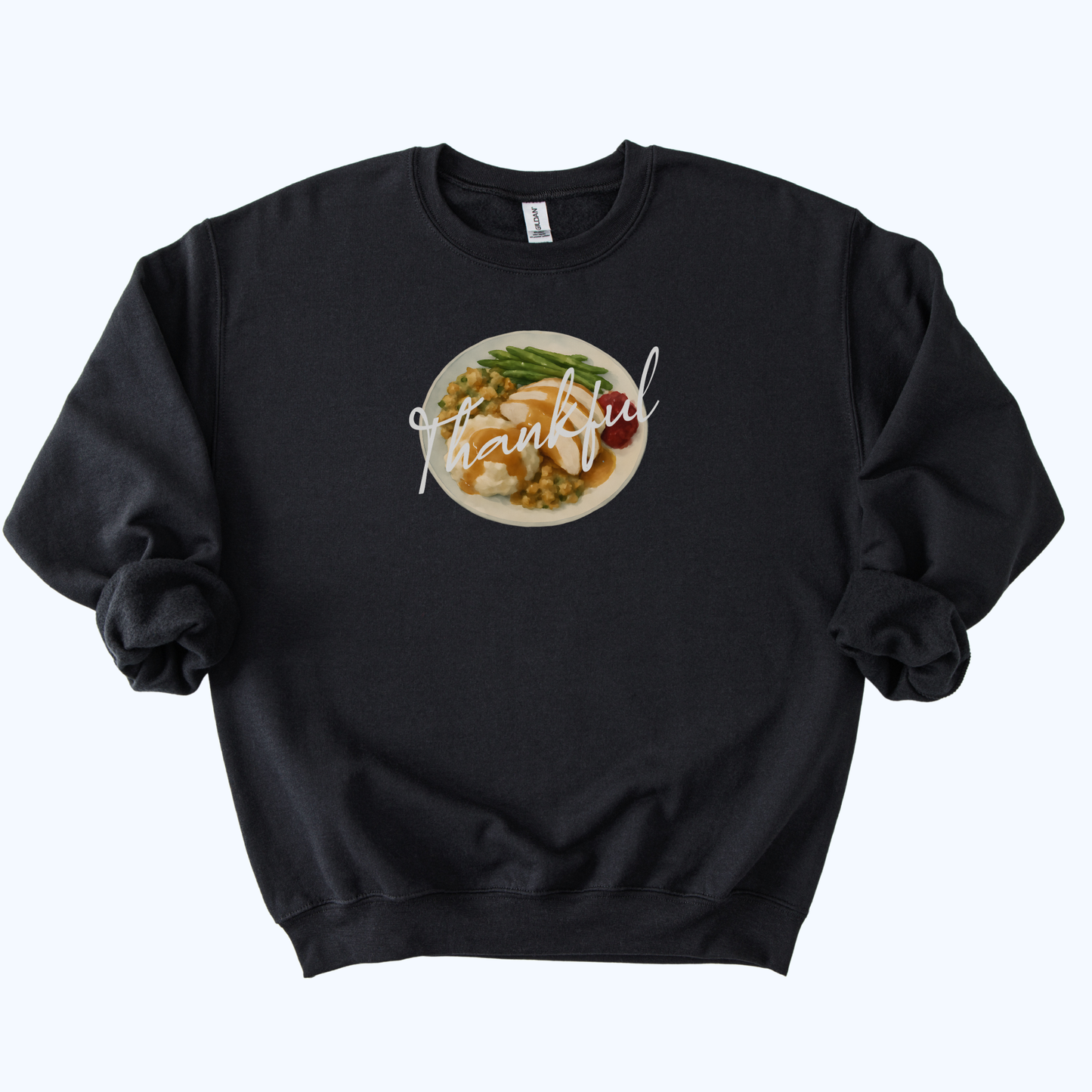 black Thankful Host Sweatshirt | “Thankful” Fall Crewneck Gift