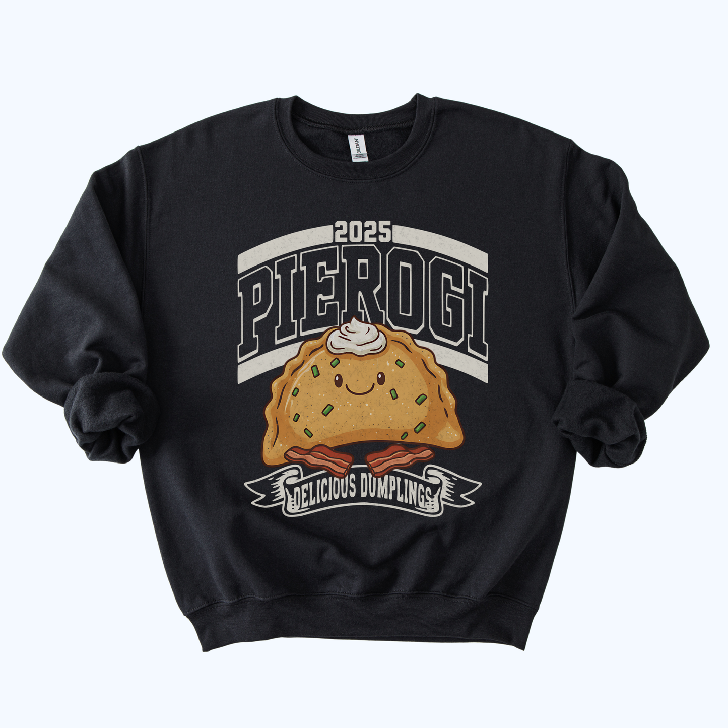 black 2025 Pierogi vintage football style sweatshirt