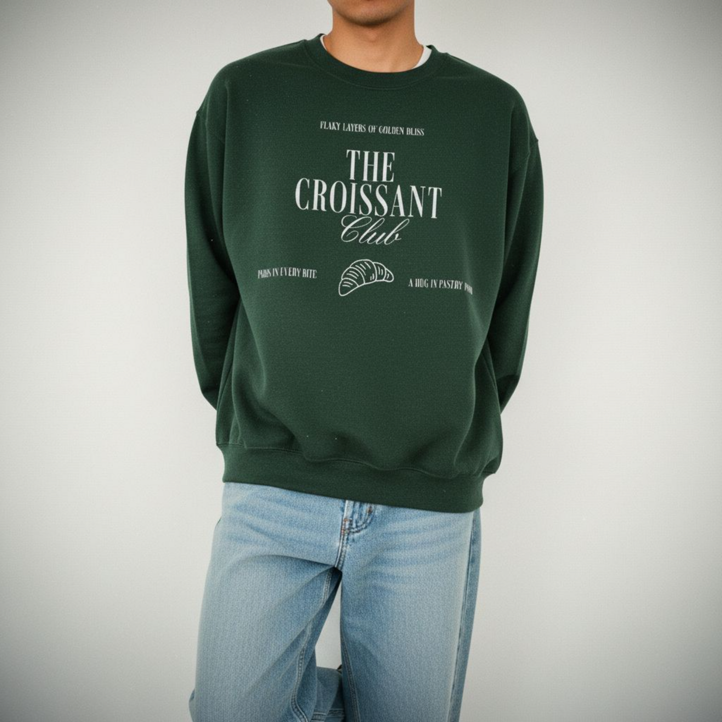 Croissant Club Sweatshirt | “Flaky Layers of Golden Bliss” Crewneck